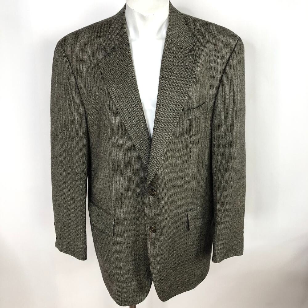 Polo University By Ralph Lauren 44T 100% Lambswool Sport Coat Jacket Herringbone